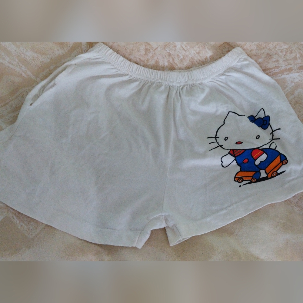 Hello Kitty Shorts with Blue and Orange Accents With 2 Side Pockets